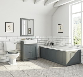 Image showing a grey bath with white tiles